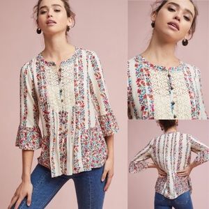 Anthropologie Maeve Hiver Floral Print Boho Top 2